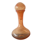 Blown glass decanter with bubble.