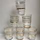 Set of 6 granite glasses with golden edging 50s-60s
