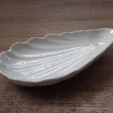 Set of 6 French Vintage White Ceramic Shell Shape Serving Dishes In Basket 4969