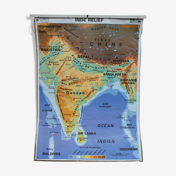 Carte scolaire vintage MDI Inde