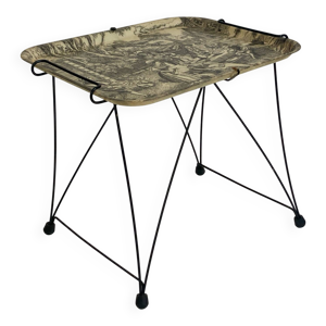 Plateau d’appoint vintage - toile jouy