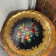 Round painted wooden platter
