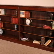 Large Open Mahogany Bookcase Of2.41 Meters Long—19th Century