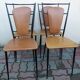 Set of 4 vintage brown leatherette chairs