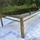Table basse Broncz laiton verre fumé