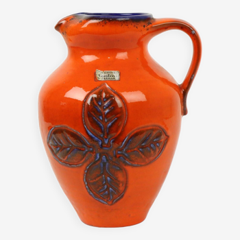 Vintage Orange and Blue Glazed West Germany Vase Carstens 116-2L