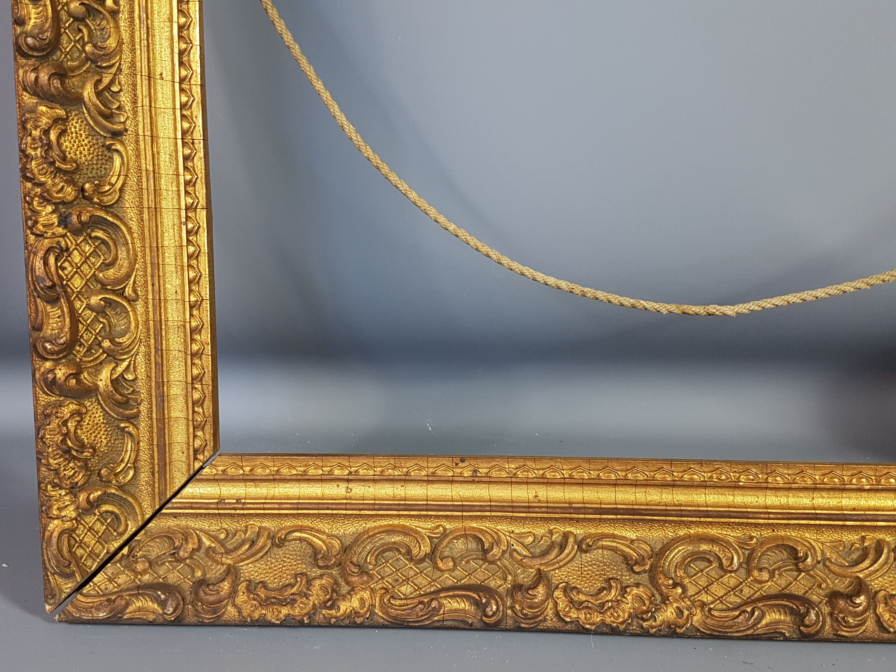 Old wooden frame - golden stucco period 1900 66x50cm, leaf 57x41 cm S26