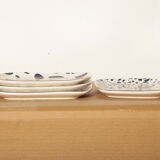 4 plats motifs terrazzo bleu