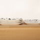 4 dishes blue terrazzo patterns