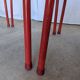 Set of 6 red & black metal chair: space age stackable dining chair baša