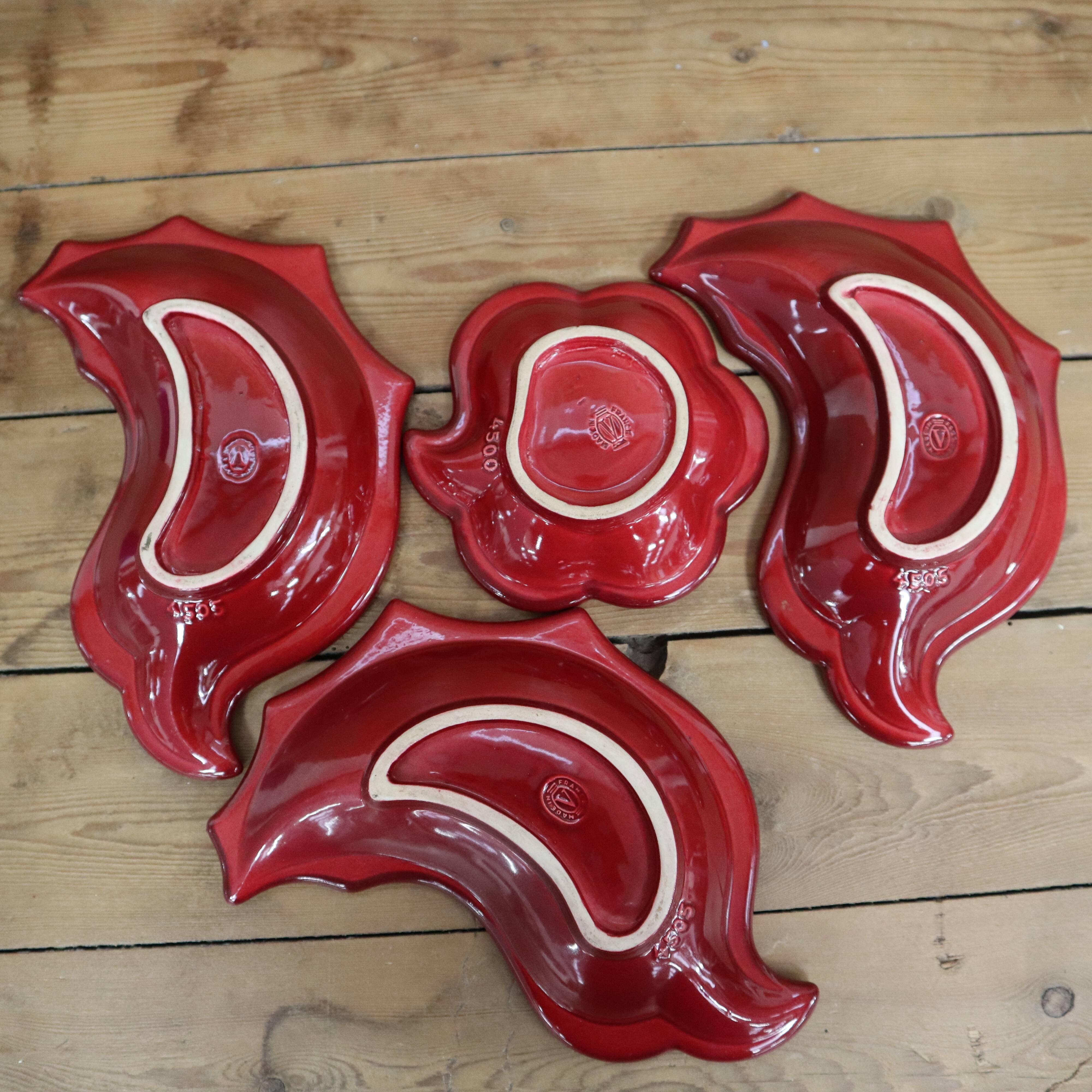 Verceram 50s Bordeaux aperitif service with gold trim