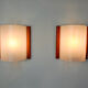 Pair of Mediterranean wall lamps, pine and methacrylate, 1980, Spain