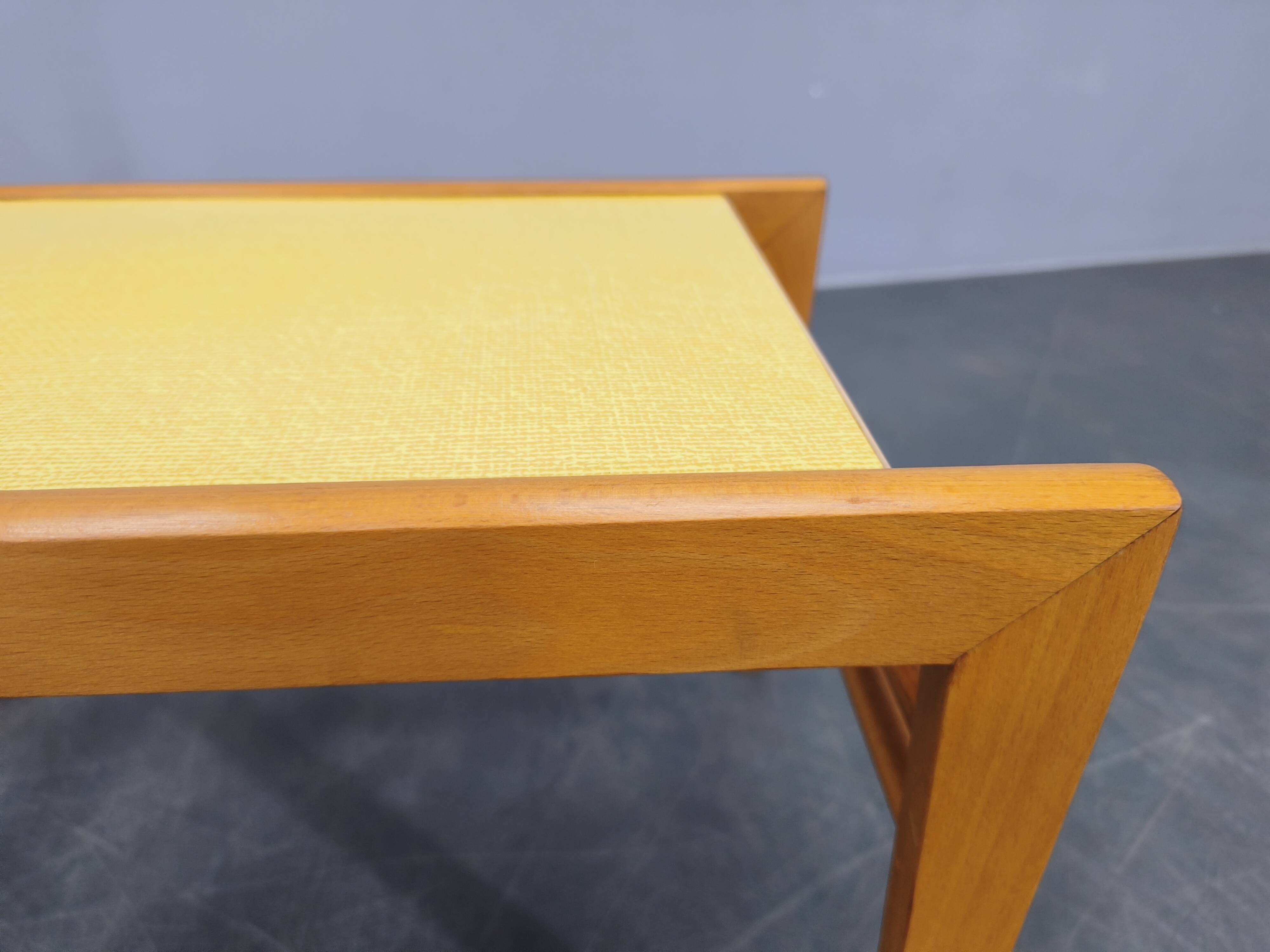 Mid Century Beech Plant Stands with Umakart Tops, 1970s Set