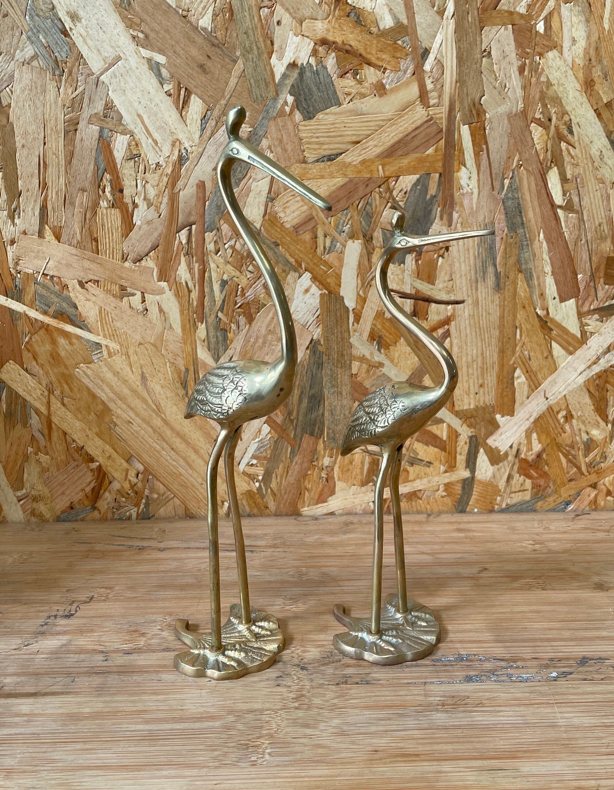 Couple de hérons en laiton