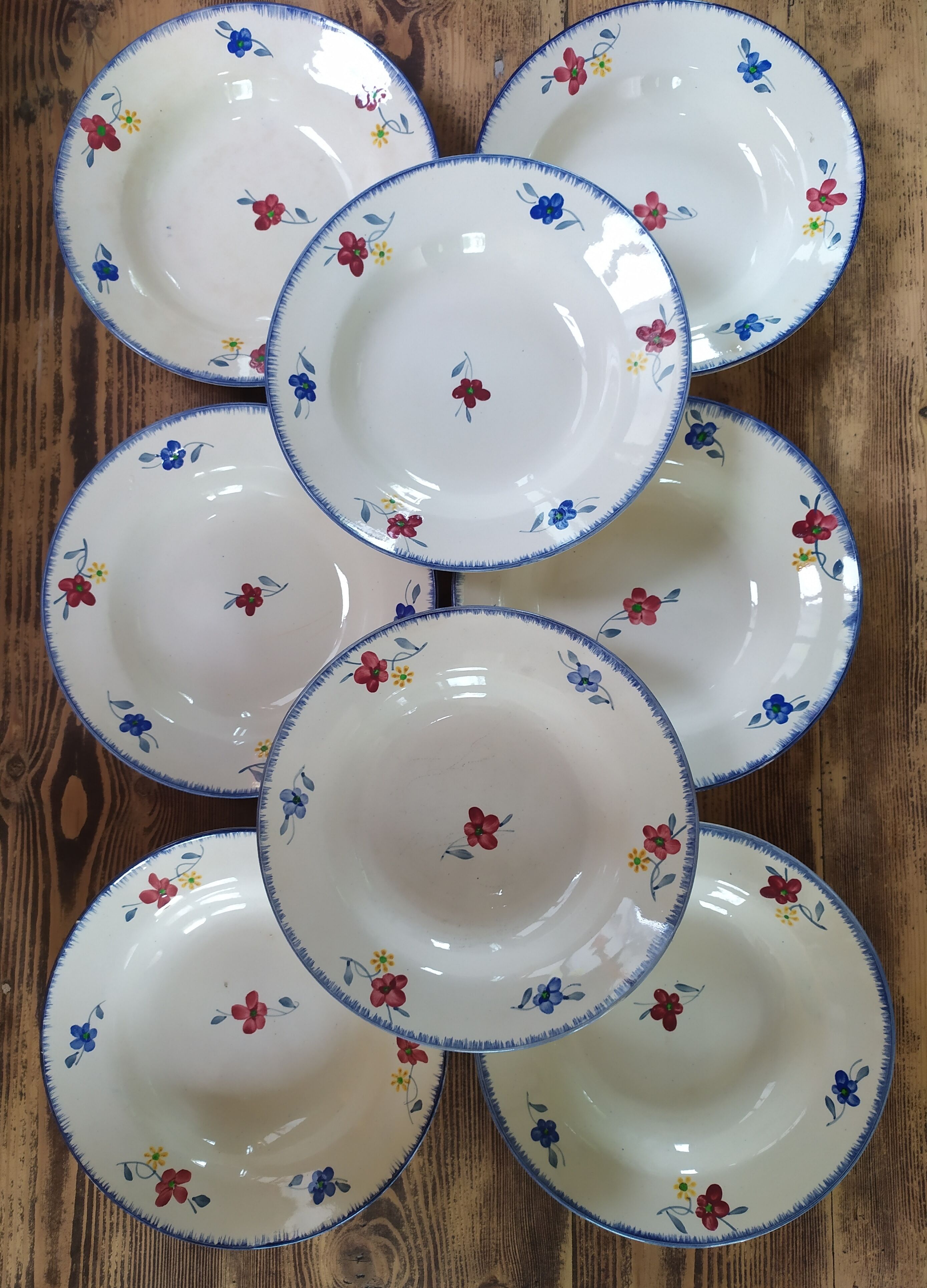 8 hollow plates Digoin Sarreguemines model Mary Lou