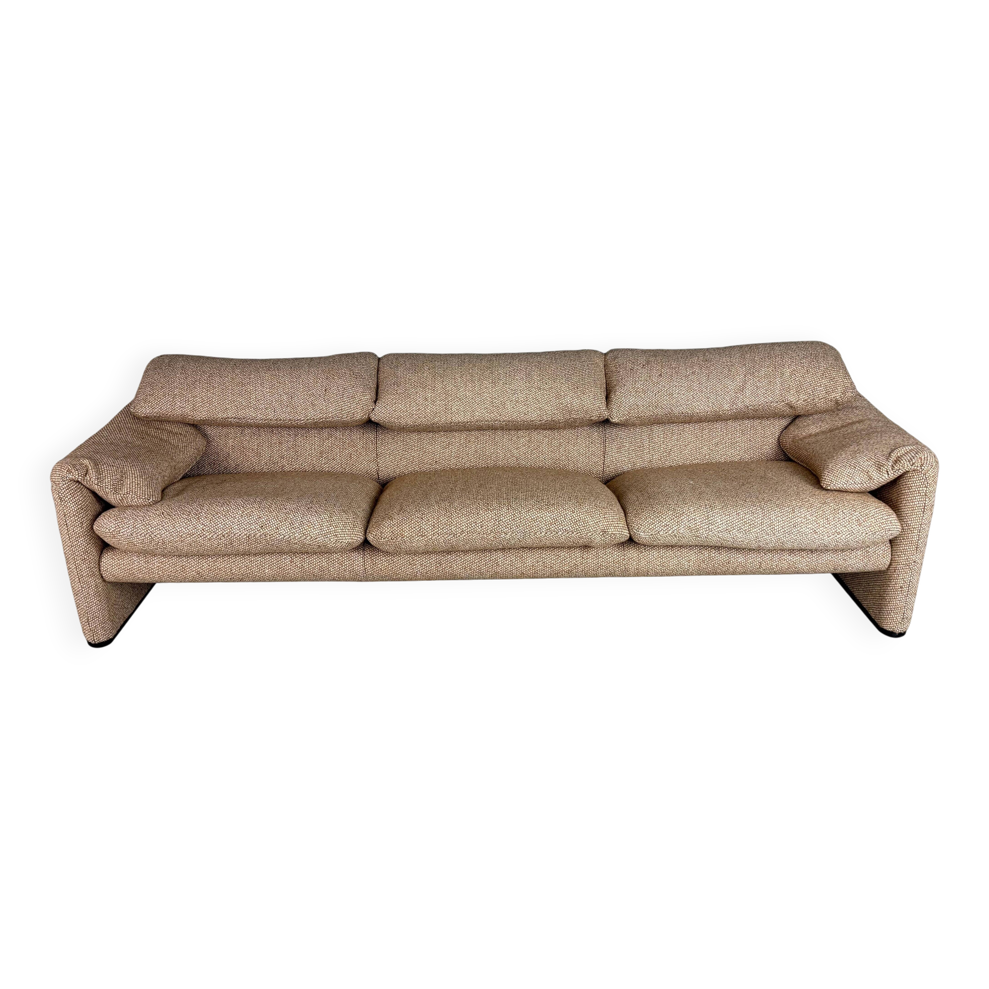Vico Magistretti "Maralunga" 3-seater re-upholstered full wool sofa for Cassina