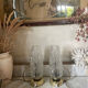Pair of 1950s brass and glass bedside lamps