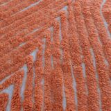 Modern peach orange blessed ouarain Berber rug