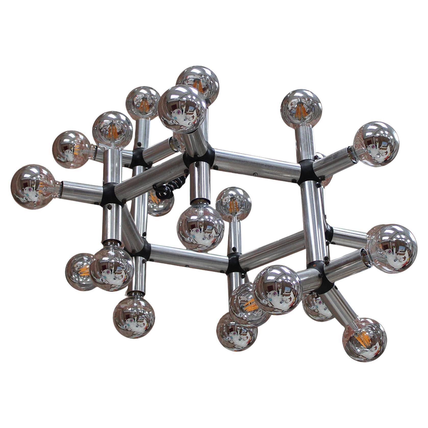 Mid Century Robert Haussmann Atomic Suspension Lamp, Sculptural Lamp 1969