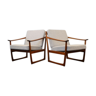 Paire de fauteuils FD-130 par Peter Hvidt & Orla mimouni-Nielsen