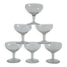Lot de 6 coupes à champagne en cristal gravé 1950
