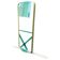 Rectangular mirror with rounded edges and a repoussé brass frame.