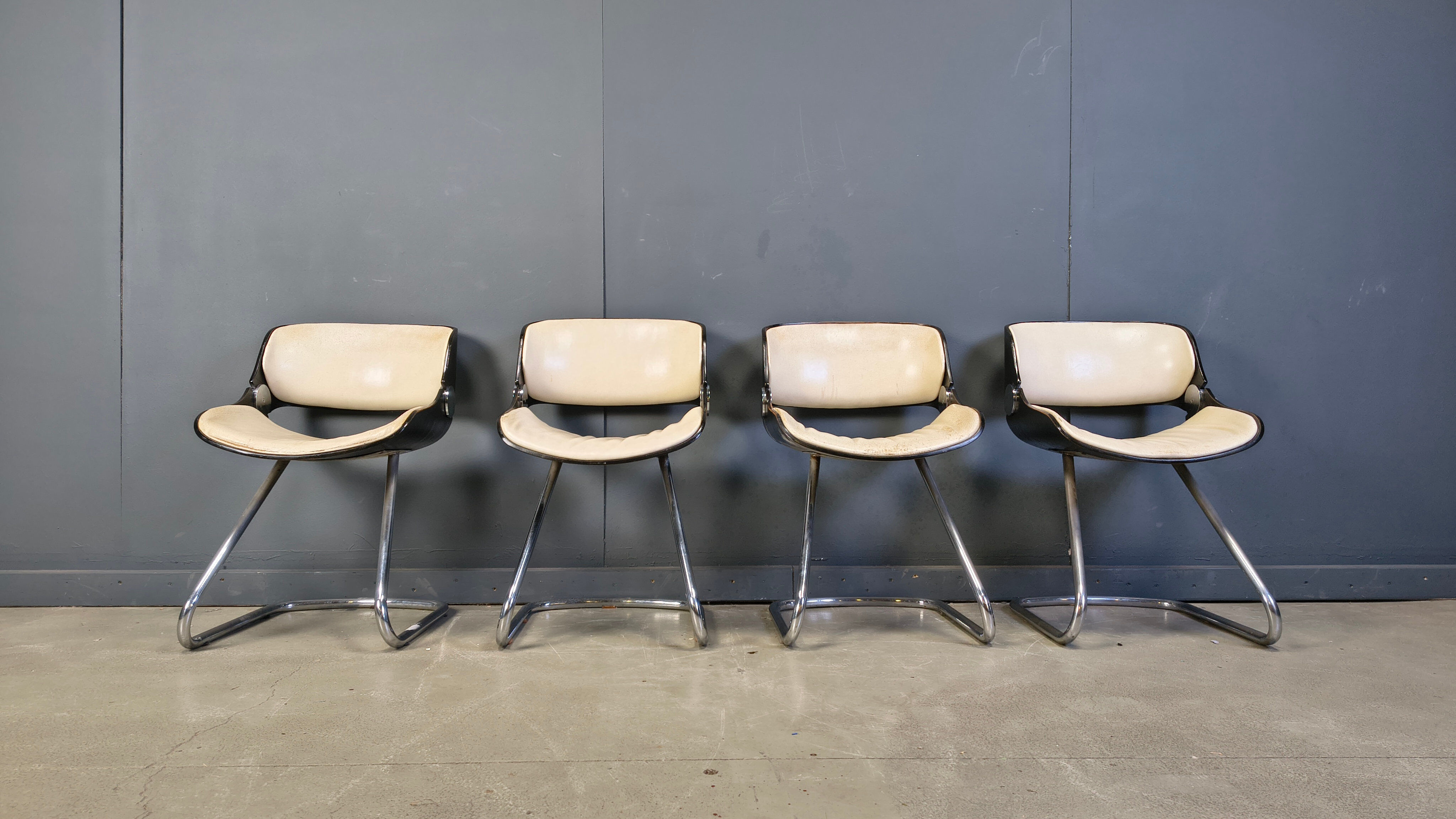 Set of Arpege dining chairs Étienne Fermigier for Baumann, 1970s