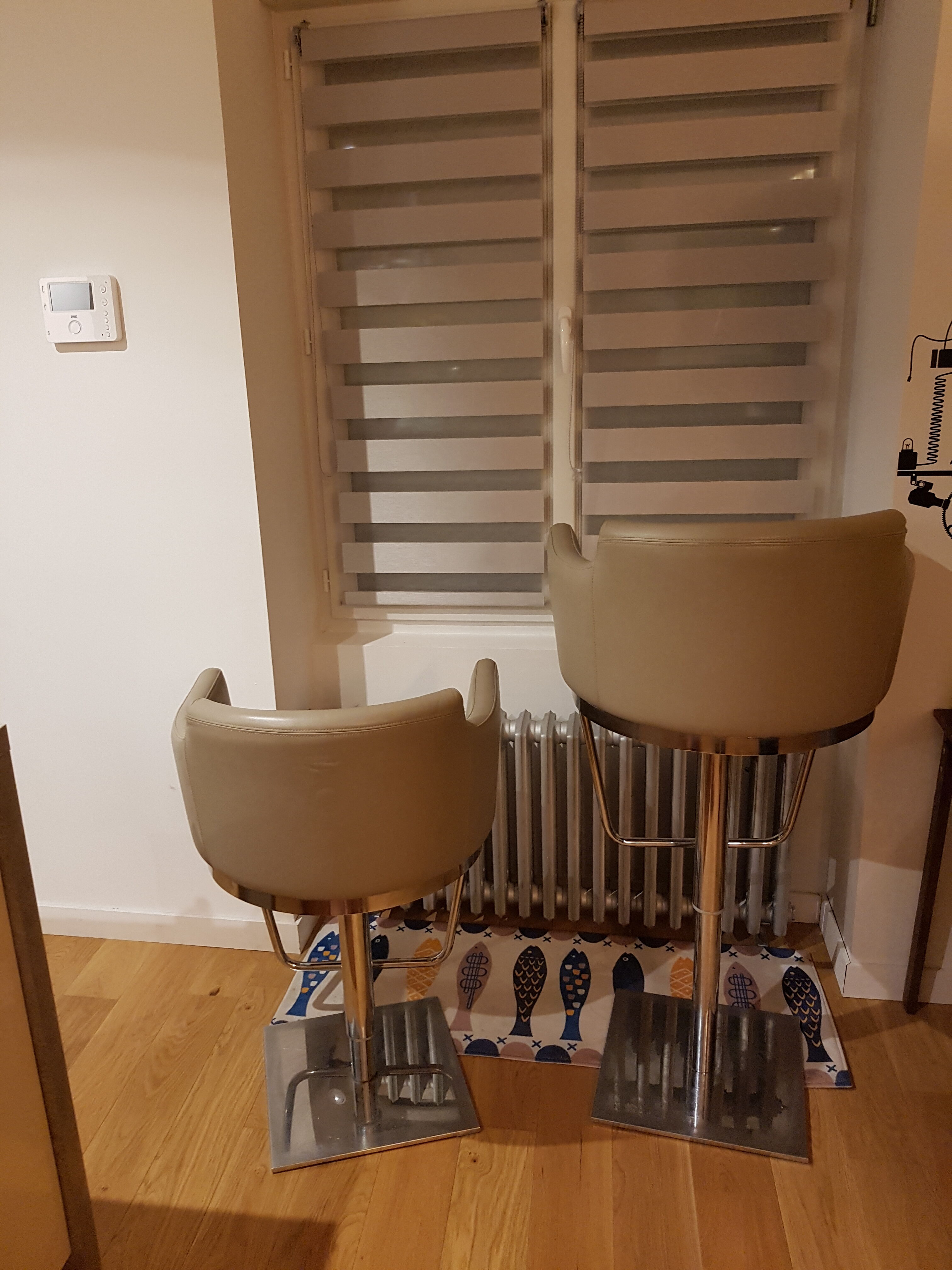 Lot de 2 chaises bistrot en cuir marque Ozzio design S540 Gerry