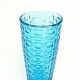 Volcano vase, modernism, turquoise glass, Ząbkowice, Poland, 1970s