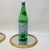 2 Vintage Mirrored and Gold Aluminum Serving Trays