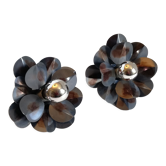 Stylized aluminum flower wall lamps from 1970