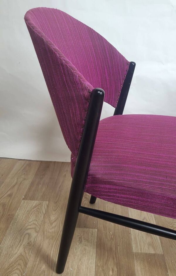 4 chaises vintage en tissu violet