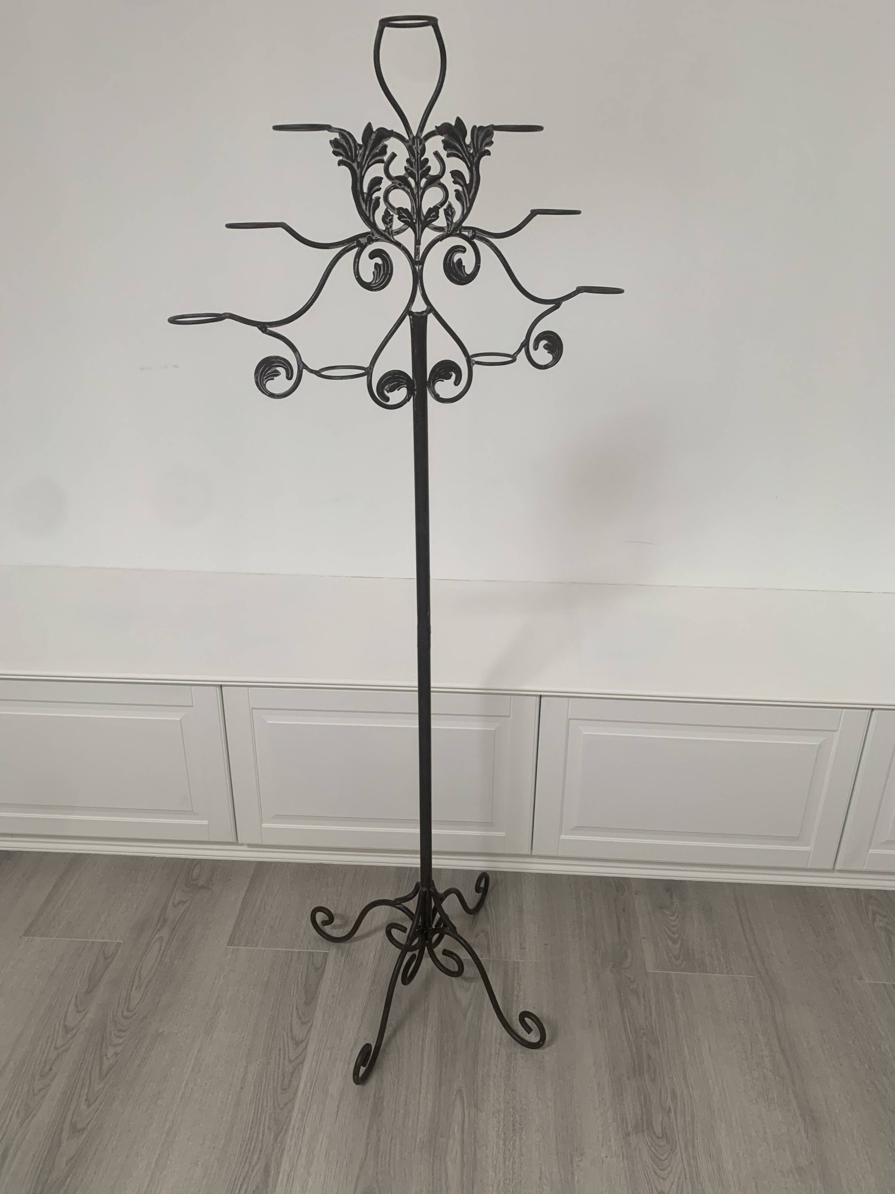 Large black wrought iron floor candelabrum (H150 cm) – Classic & Roman style