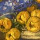 Old painting, still life with flowers, signed Marie Piat (1880-1977)