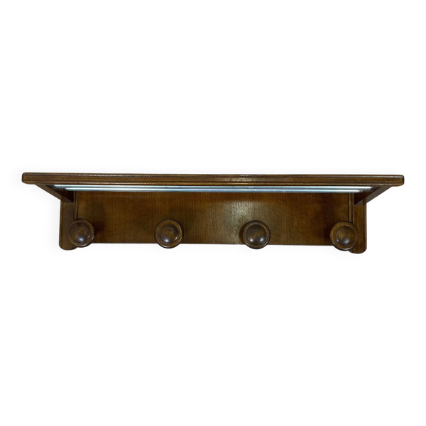 Porte manteau mural et porte chapeau en bois , 1960/70