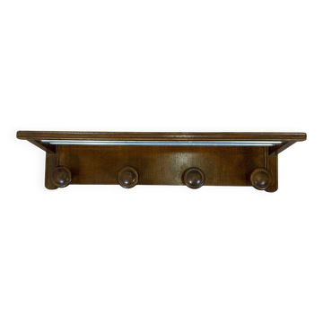 Wooden wall-mounted coat rack and hat rack, 1960/70