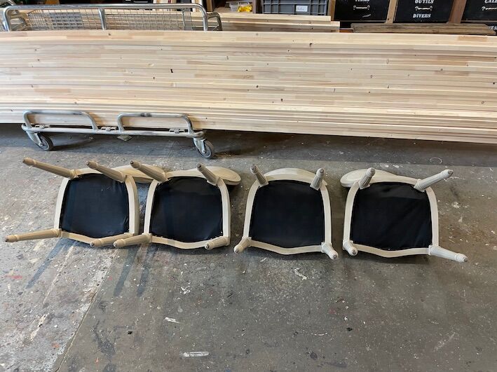 Beige medallion chairs