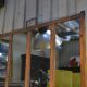 Metal industrial window mirror 102x108cm