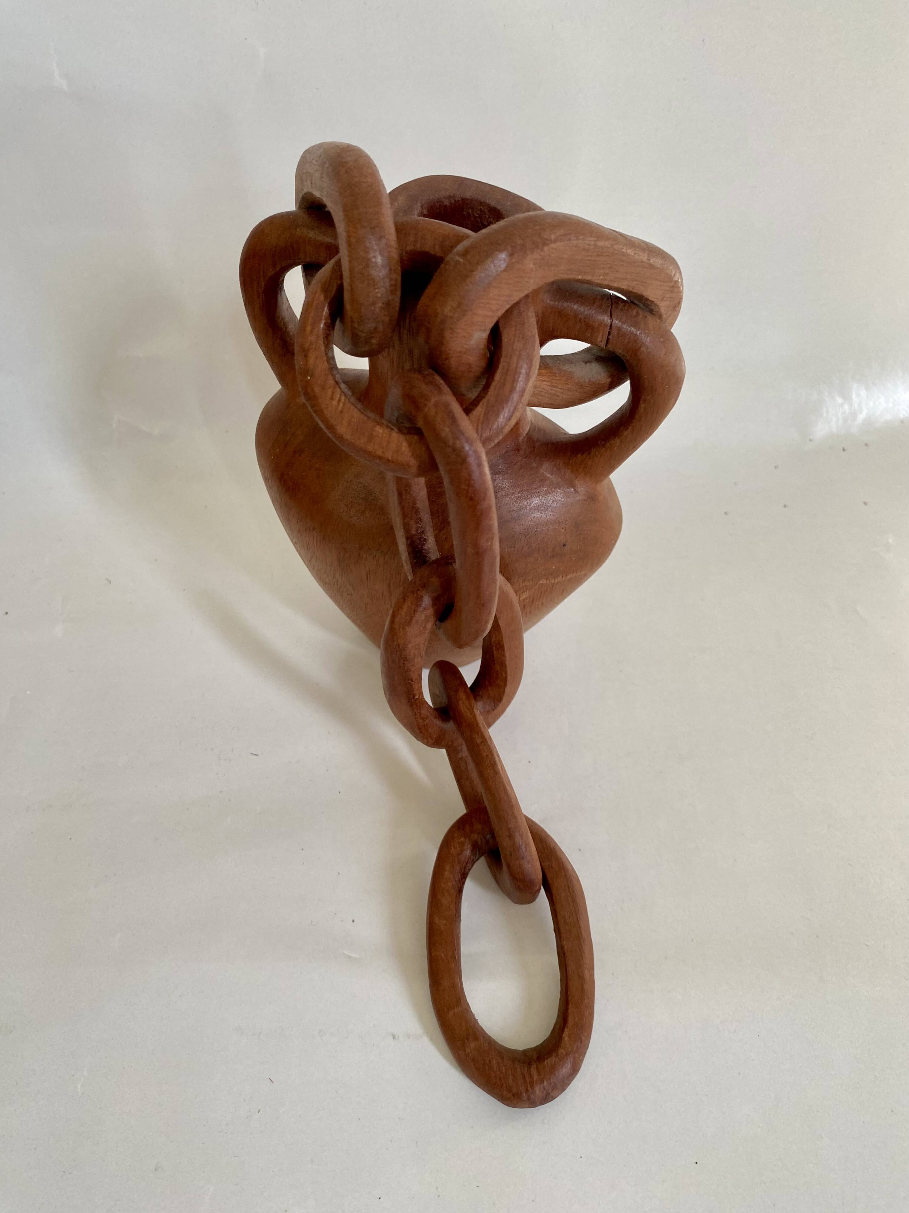 Vase and wooden chain to hang