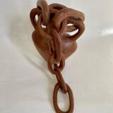 Vase and wooden chain to hang