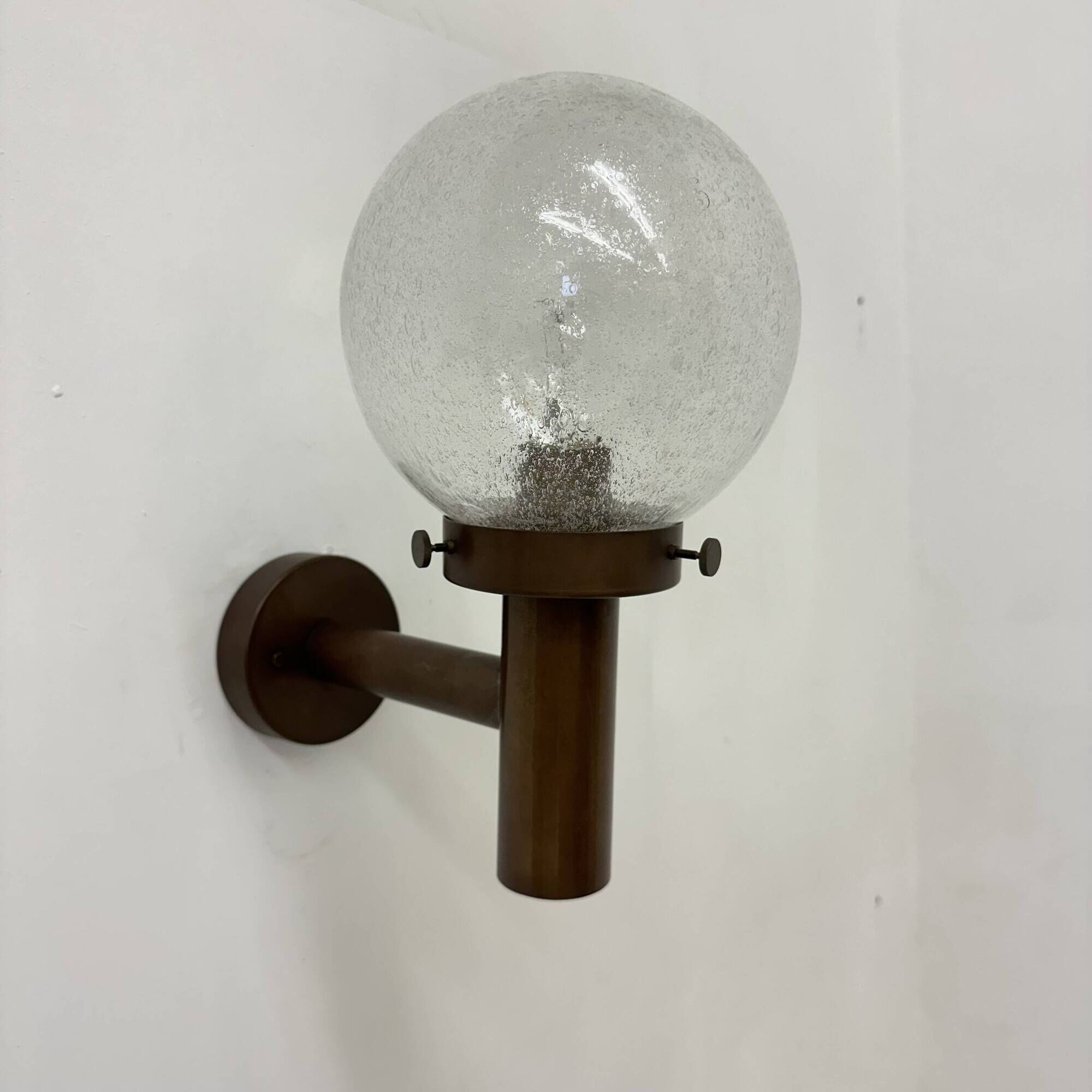 Set of 2 globe glass wall lamps sconces by Lisa Pape Sweden , 1970s