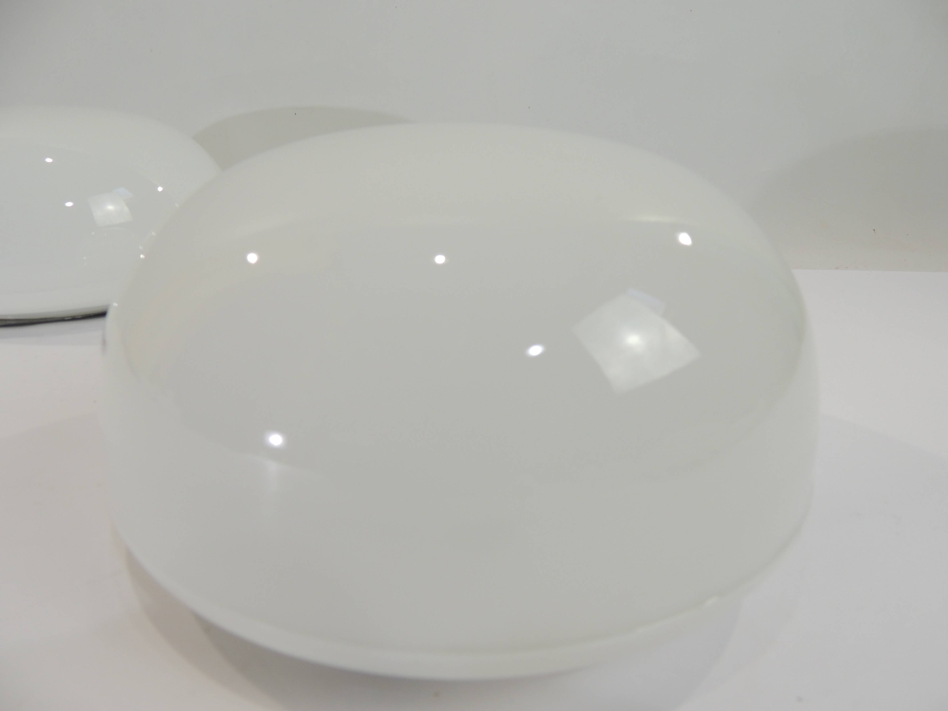 Vintage opaline ceiling lamp pair