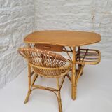 Rattan desk and chair
