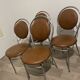 4 vintage chairs – metal & faux leather – 1960s/70s