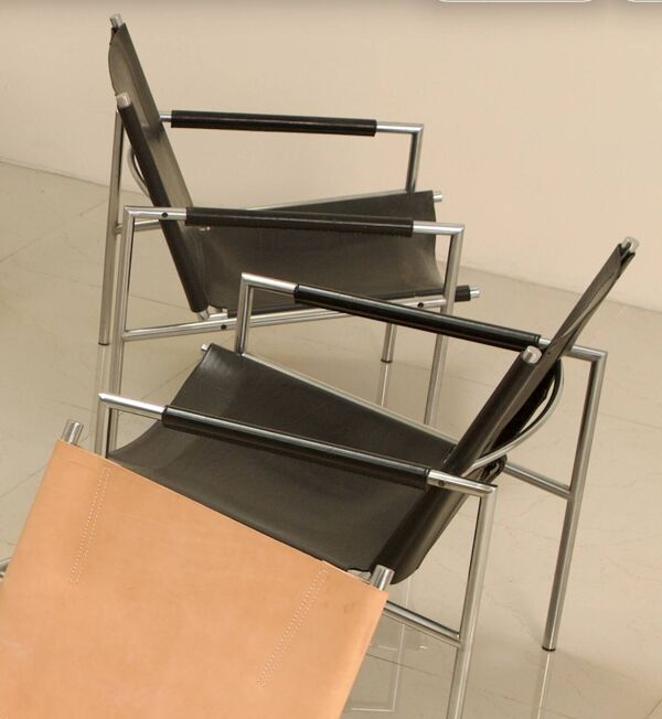 Paire de fauteuils ''SZ02'' cuir noir par Martin Visser pour Spectrum 60's
