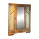 Large antique wardrobe made of solid raw wood and natural caning.