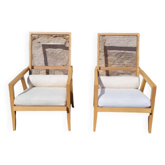 Pair of vintage armchairs by Franco Bizzozzero for Pierantonio Bonacina