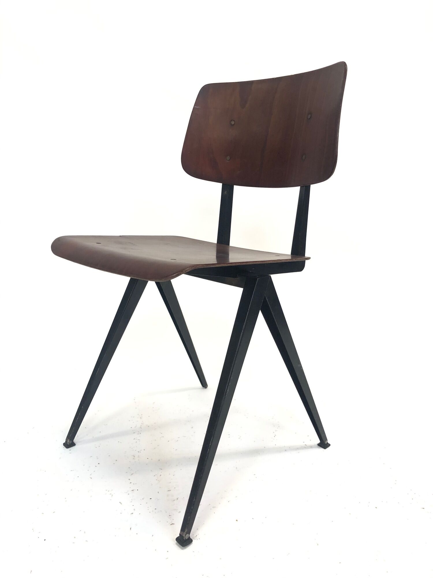 Lot of 4 vintage school chairs Galvanitas S16 Netherlands