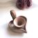 Glazed stoneware heart-shaped hand candle holder