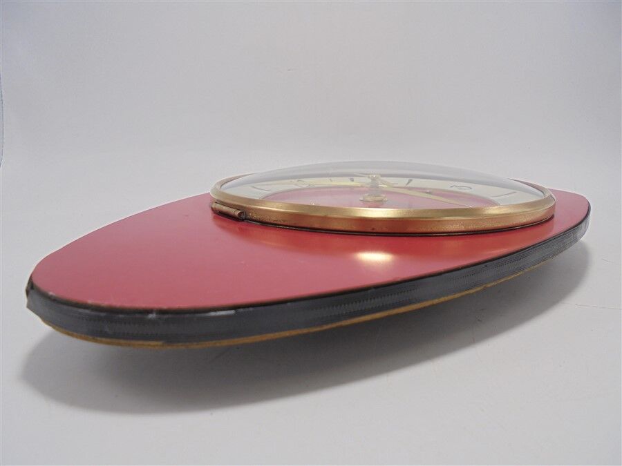 Vintage clock in red formica